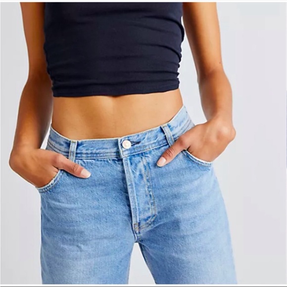 Free People We The Free Maggie Straight Jean Light Stone Wash - Picture 3 of 15